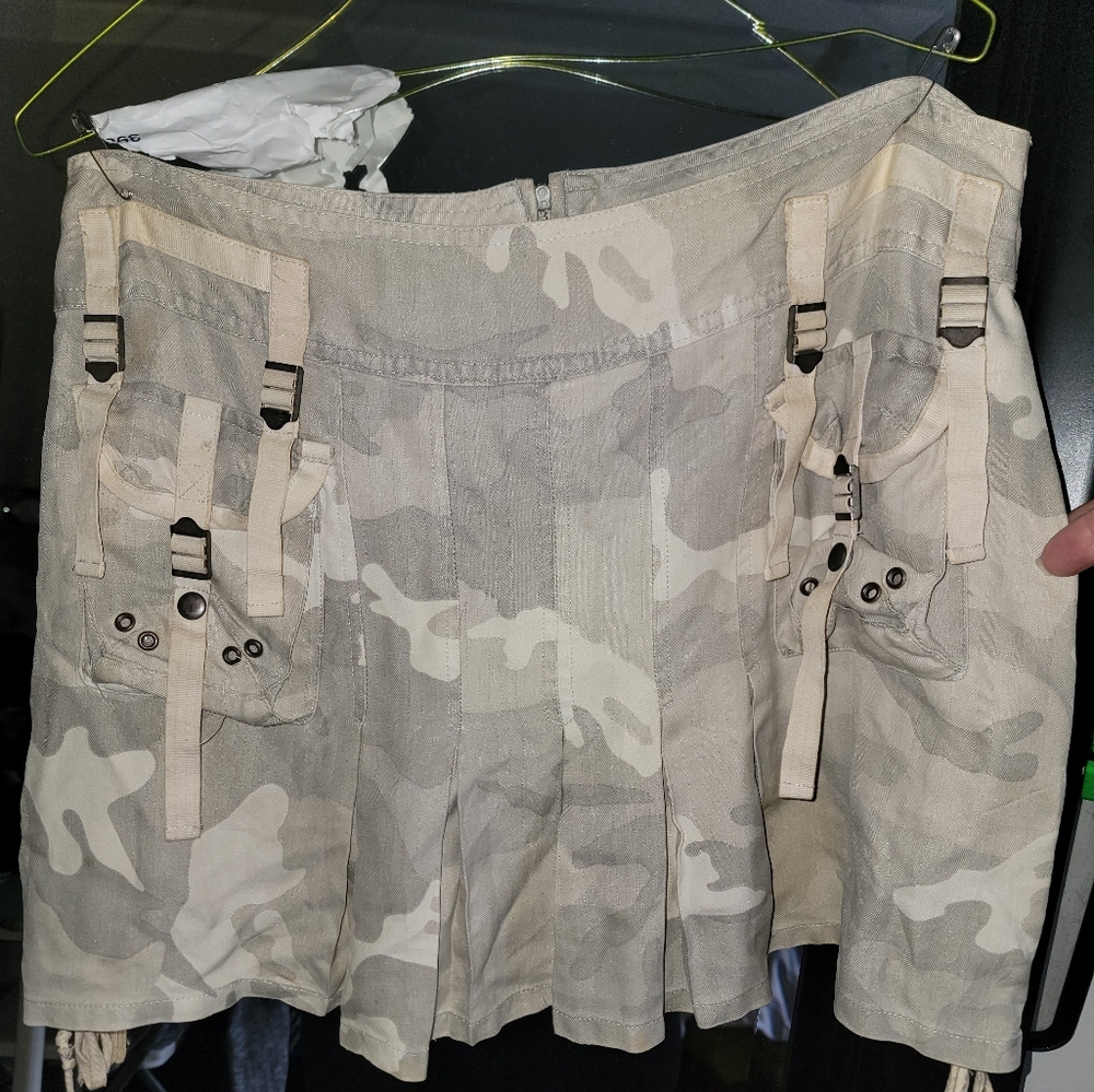 Camouflage Mini Skirt with Pockets